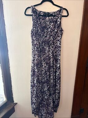 Simply Vera Vera Wang Purple & White Floral Maxi Dress Size Small